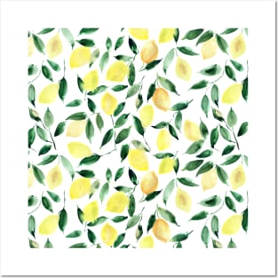 Lemon mint - watercolor lemons italian summer - yellow citrus Posters and Art